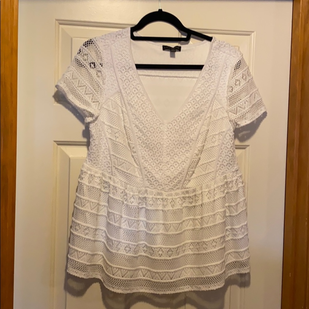 Lace peplum top